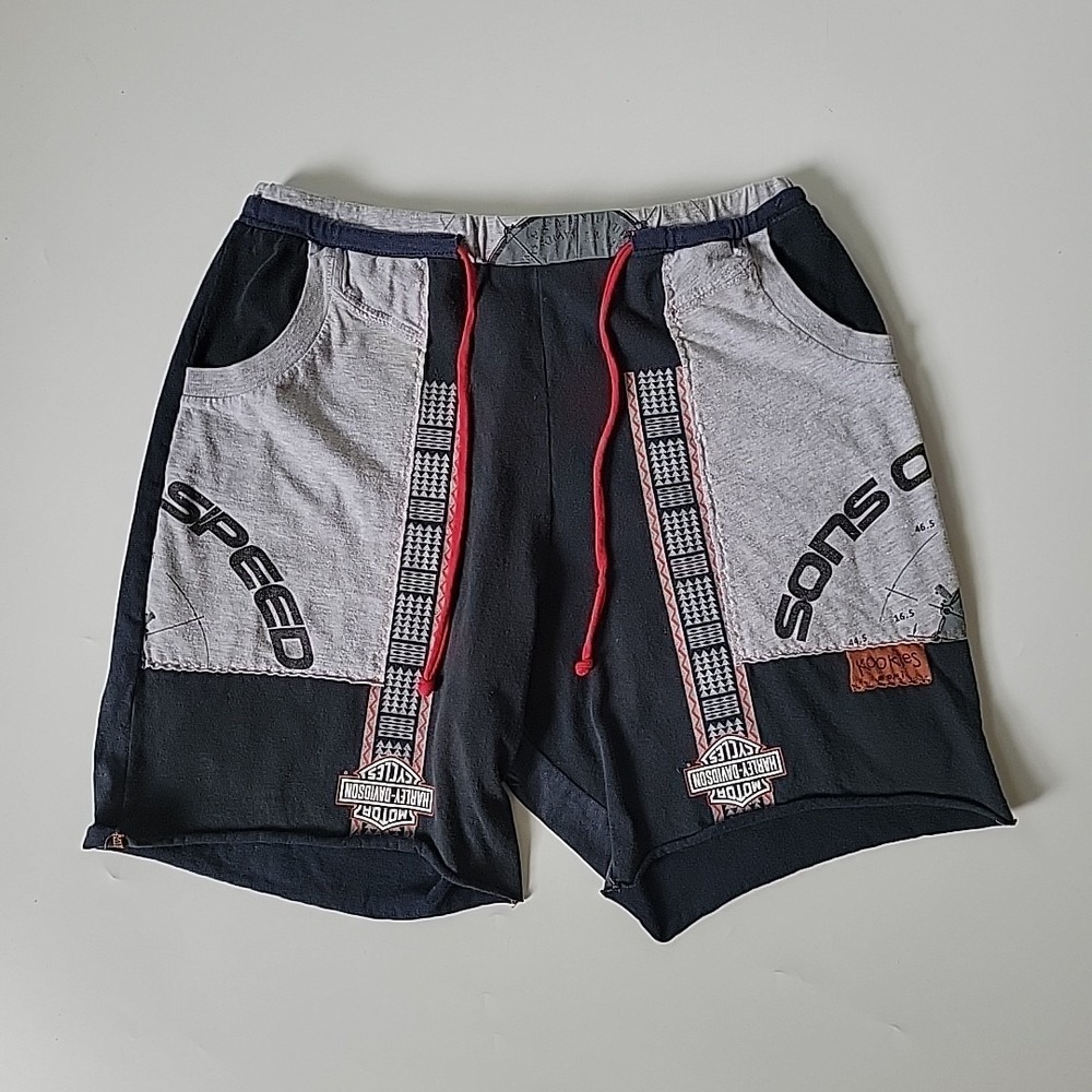 Kookies Maui Upcycled Handmade Shorts Small Harley Davidson Athleisure‎ Casual